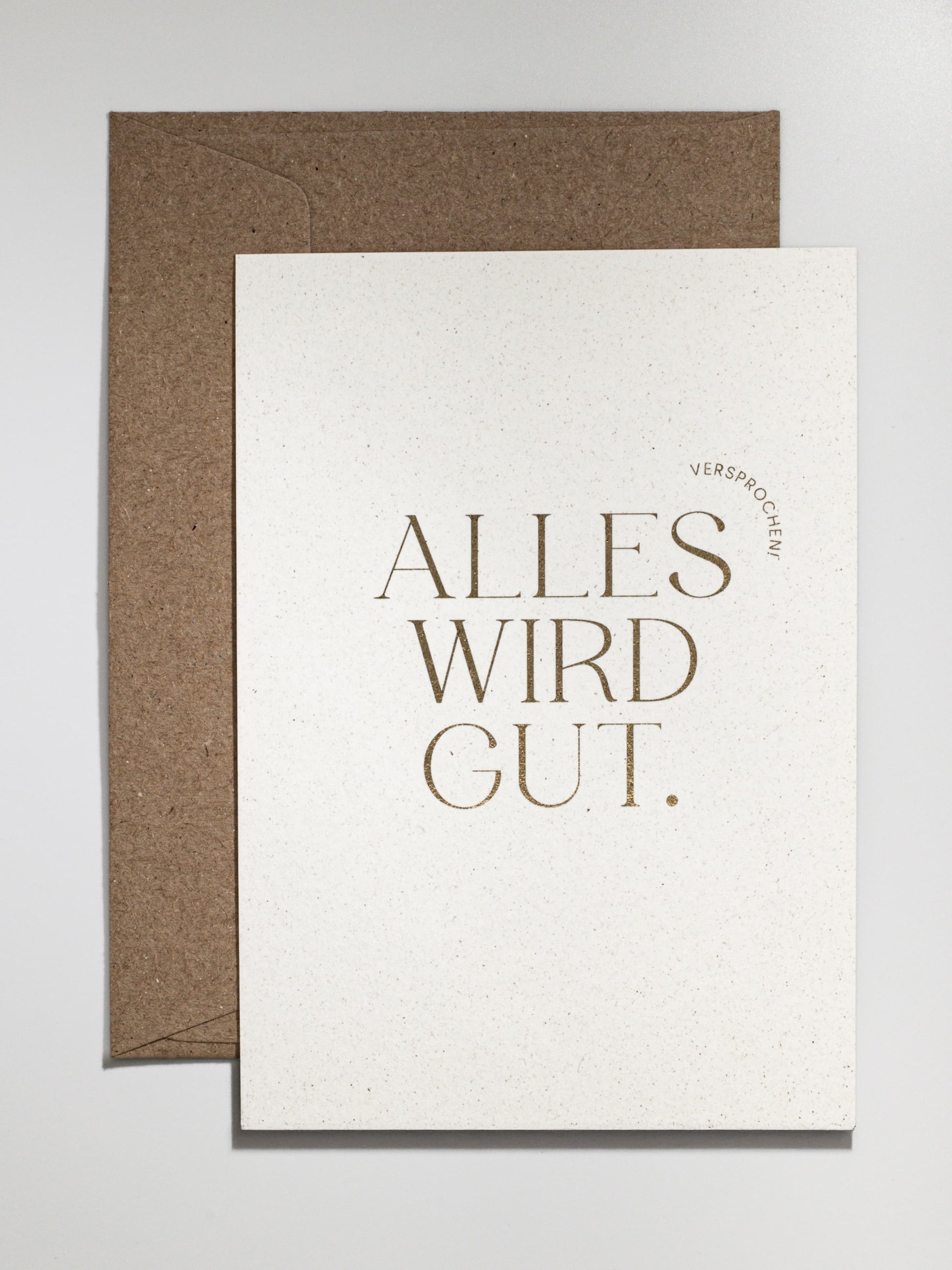 Alles wird gut - Goldene Karte - Nachhaltig gedruckt | Studio Wiis