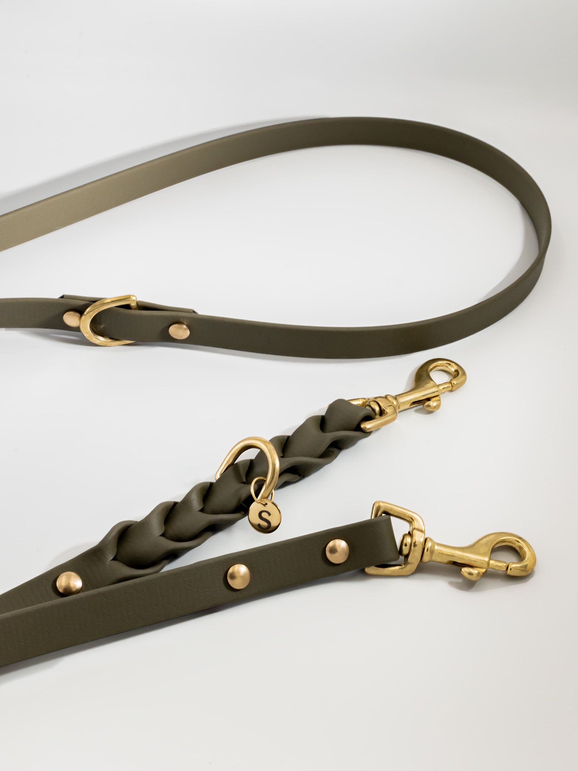 Verstellbare Leine in Oliv mit Gold aus der Schweiz | Studio Wiis