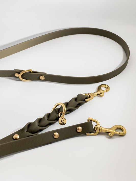 Verstellbare Leine in Oliv mit Gold aus der Schweiz | Studio Wiis