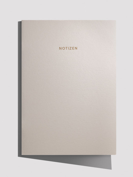 Beiges handgefertigtes Notizheft „Notizen“  in minimalistischem Design | Studio Wiis
