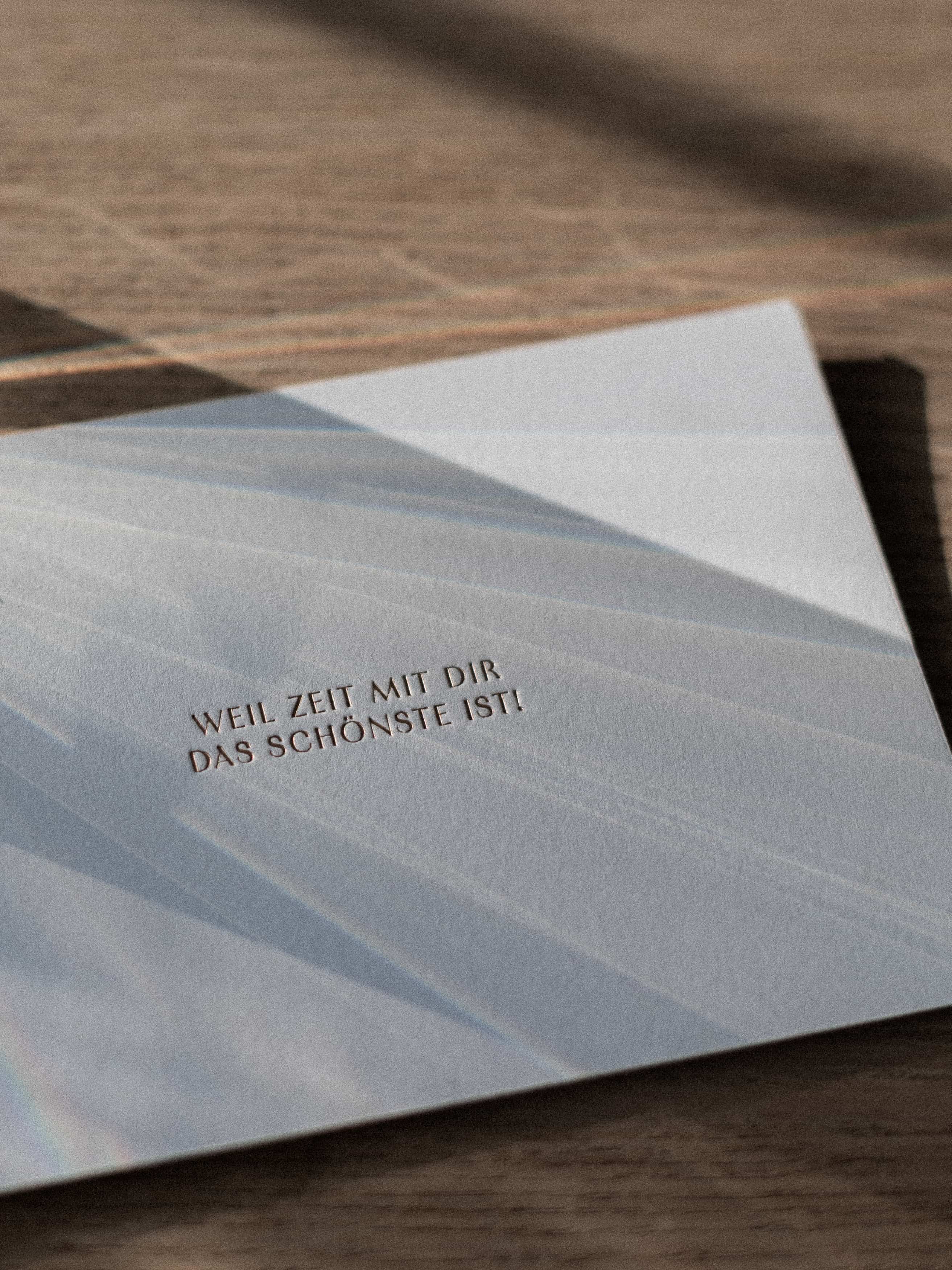 Schlichte Karte mit Goldfolie – Weil Zeit mit dir das Schönste ist | Studio Wiis