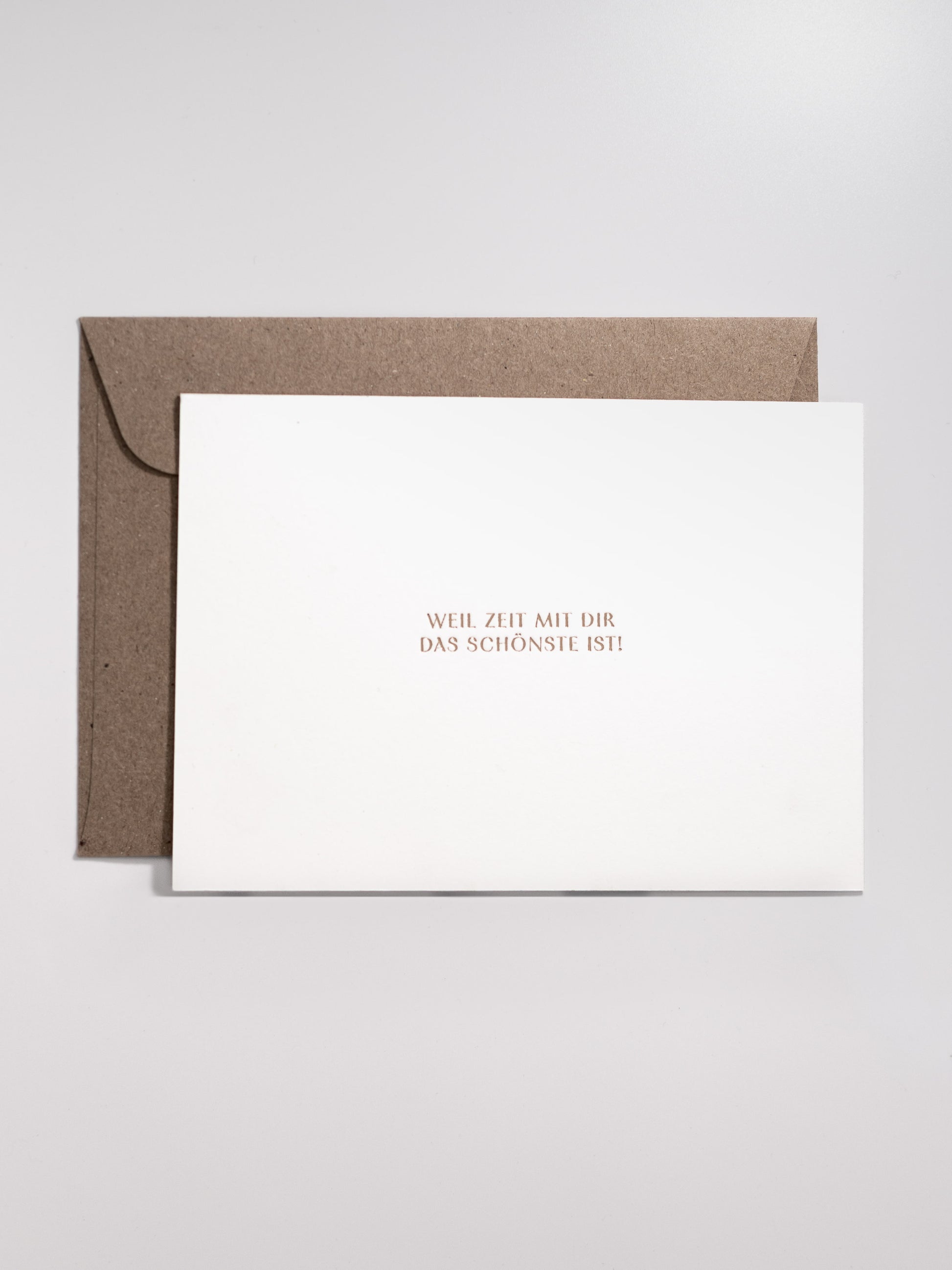 Schlichte Karte mit Liebesbotschaft – Weil Zeit mit dir das schönste ist | Studio Wiis 